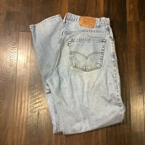 Levis 560 Loose Fit Tapered Leg Jeans Mens 38x34 Light Wash Vintage 90s Denim